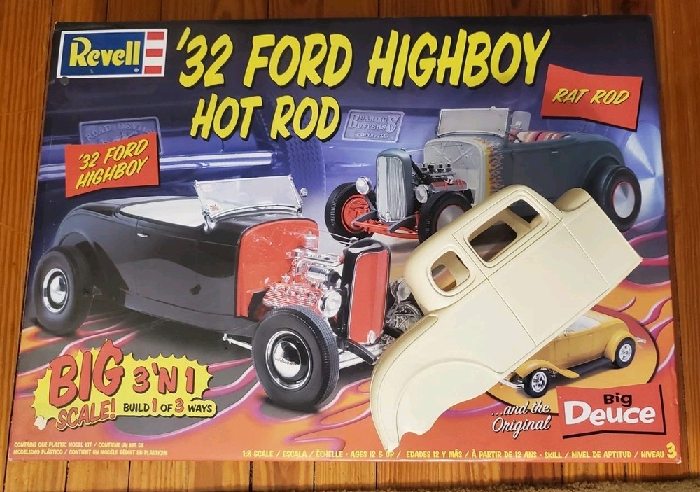 Revell 1:8 1932 Ford Roadster Highboy Hot Rod Custom Resin Body & Parts Included