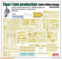 Rye Field 5101 1/35 TIGER I Late Battle of Villers-Bocage Zimmerit & Panzer Ace