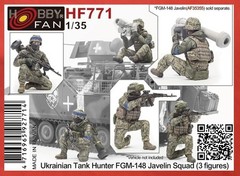 Hobby Fan HF771 1/35 Ukranian Tank Hunter FGM-148 Javelin Squad – 3 Figures Set