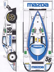 #56 Mazda 787 Le Mans 1991 1/25th – 1/24th Scale WATERSLIDE DECALS
