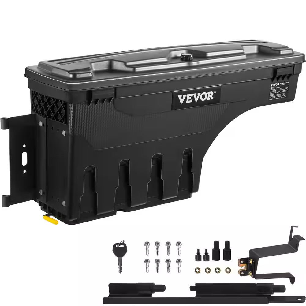 28 In. ABS Truck Bed Storage Box 6.6 Gal. Driver Side Truck Tool Box for Silvera
