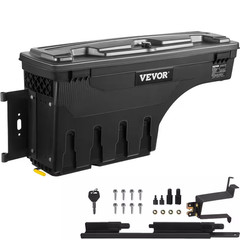 28 In. ABS Truck Bed Storage Box 6.6 Gal. Driver Side Truck Tool Box for Silvera