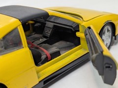 2 Racing Yellow Vintage Model Sports Cars Ferrari 348ts, Aston Martin V8 Vantage
