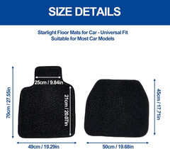 Starlight Floor Mats for Car, LED Fiber Optic Mats with App Control, Universal F