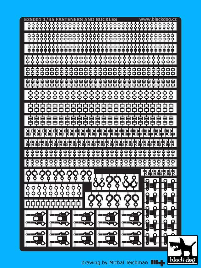 Black Dog 1/35 Fasteners and Buckles [Photo-etch Figure Accessory kit] E35001