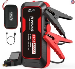 S ZEVZO ET03 Car Jump Starter 4000A Jump Starter Battery Pack for Up to 8.0L