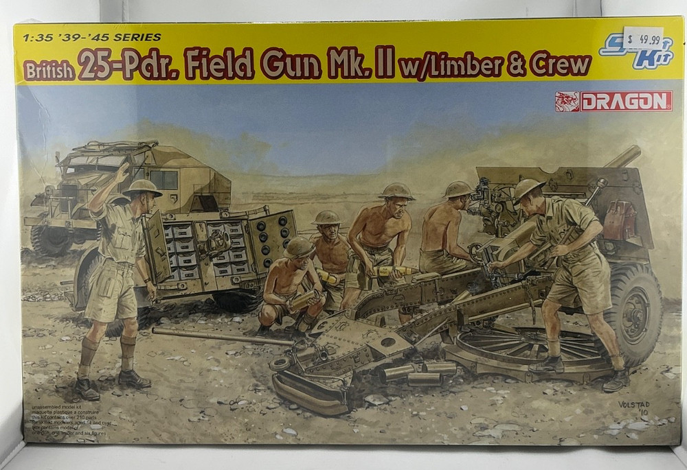 Dragon Model 6675 British 25-Pdr. Field Gun Mk. II w/limber & Crew Smart Model