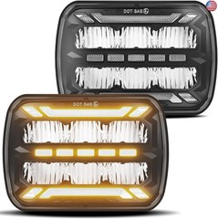 Pair 140W 1000% Bright H6054 5×7 7×6 Led Headlights Compatible with Jeep