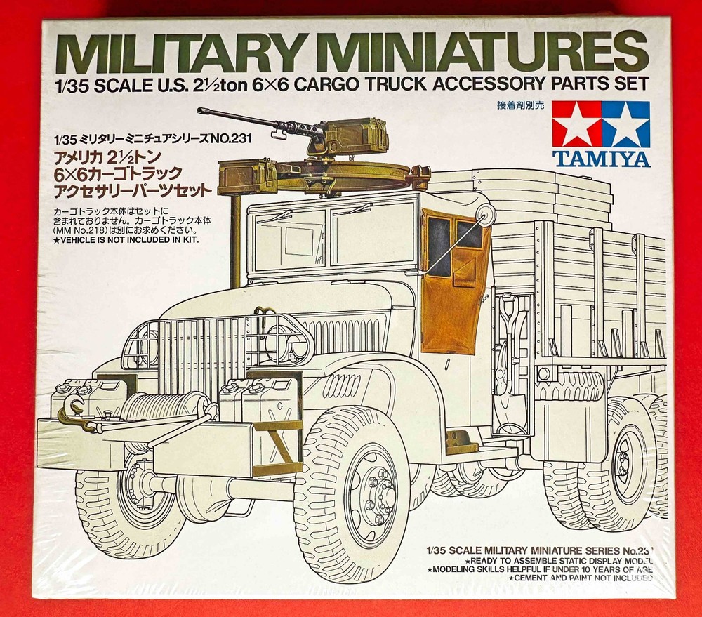 Tamiya 1/35th 2½ ton 6×6 USA Cargo Truck Accessory Parts Set 35231 MM 231 SEALED
