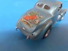 Vintage AMT 1940 Willys Coupe Gasser Built Up 1/25 Blue A/GS Evil Weevil Decal