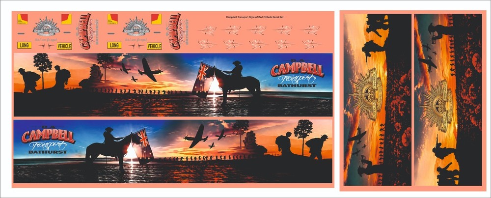 Campbell Transport Style ANZAC Tribute Decal Set – Multi-Scale Waterslide Set
