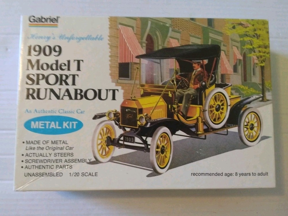 Vintage Gabriel 1909 Model T Ford Sport Runabout Diecast Kit 1/20 Model Kit NOS