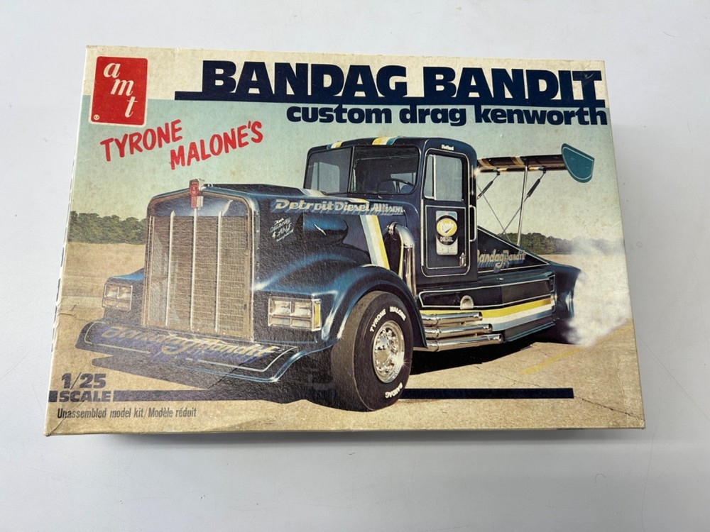 TYRONE MALONE’S BANDAG BANDIT CUSTOM DRAG KENWORTH MODEL KIT #5007- OPEN BOX