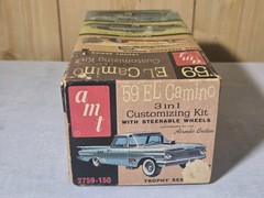 RARE ORG 1/25 AMT ’59 EL CAMINO CUSTOMIZING KIT STEERABLE WHEELS COMPLETE 60s