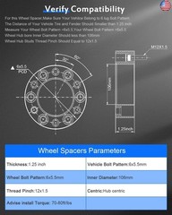 ECCPP 4PCS 6×139.7 Wheel Spacers Hubcentric 1.25″ 6×5.5 to 6×5.5 6×139.7mm fits