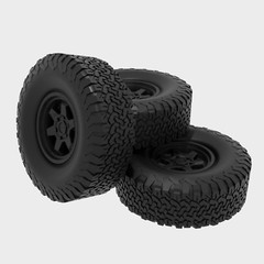 Resin 1/24 Scale: 18-Inch Fuel Wheels W/ 37″ Off-Road Tires; Jeep, Truck