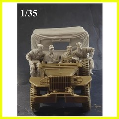1: 35 Cast Resin Model Assembly Kit GK, Tank Team of 4 Including Tent, Unpain…