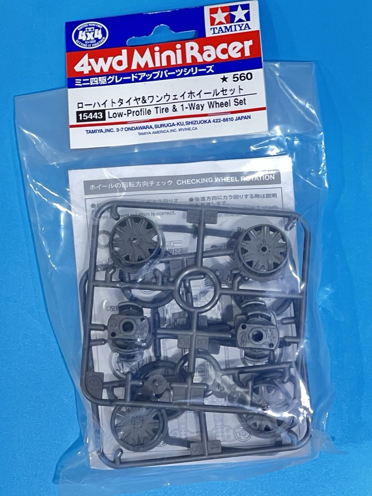 USA Seller TAMIYA 15443 JR Low Profile Tire – w/1-Way Wheel Set