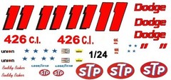 #11 Buddy Baker Petty Enterprises 1971 Dodge 1/24th Scale Nascar Decals