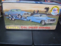 AMT CAL DRAG COMBO FALCON FUNNY CAR GALAXIE TOW CAR TRAILER FACT. SEALED BOX ART