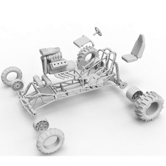 Mud Dragster 4×4 Fully Detailed 1/25 Scale Model Kit