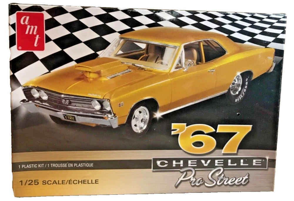 Vintage Model Kit AMT 67 Chevelle Pro Street 1/25 Plastic SKILL 2 8+ Sealed