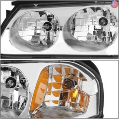 DNA MOTORING HL-OH-CI00-CH-AM Chrome Amber Headlights Compatible with 00-05
