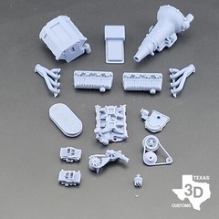 Ford 427 Cobra Dual Carb model engine resin 3D printed 1:24-1:8 scale