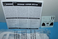 DODGE VIPER RT/10 1:25scale model kit MONOGRAM Dream Rides #85-4010 sealed parts