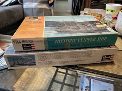 Revell S.M.S. Seeadler “Sea Eagle” Ship Model & Stag Hound 1960s Parts Lot