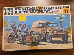 NIB Fujimi 1/76 Kubelwagen and BMW R75 Motorcycle with sidecar