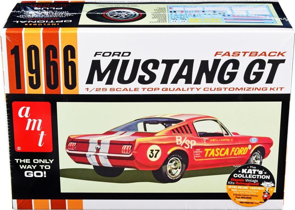 1966 Ford Mustang GT Fastback 1/25 Scale Skill 2 Model Kit by AMT