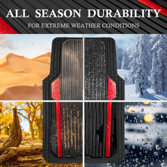 Heavy Duty Rubber Car Mats Metallic, Aluminum Film All Weather Floor Mats Waterp