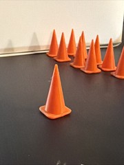 Set Of 10 1:24 Scale Orange Traffic Cones- Construction Cones *Car Not Included*