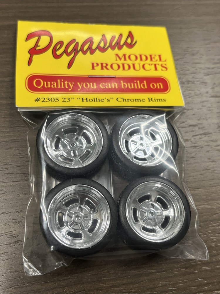 1/24 /25 Pegasus Chrome Rims W/Tires #2305 Hollies