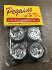 1/24 /25 Pegasus Chrome Rims W/Tires #2305 Hollies