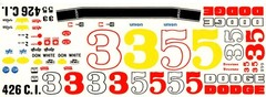 Fred Cady 668 1968 69 Dodge USAC WHITE #3 Model Decal