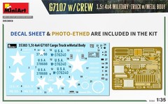 MiniArt MIN35383 1:35-G7107 w/Crew 4×4 Cargo Truck w/Metal Body, Molded Color