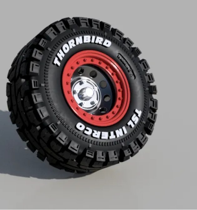 1/24 Scale Resin 15″ Bead lock Wheels & Thornbird Mud Tires Set Of 5 3D Printed
