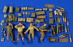 Verlinden 1/35 M101 105mm Howitzer (M2A1) Ammo,Gear & Crew WWII (4 Figures) 2763