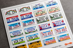 1:24 3D License Plates for scale model Cars US Hawaii to Massachusetts