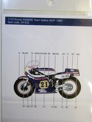 Decalpool 1:12 Scale Suzuki RGB500 Team Gallina ’80 Decalsheet DP335 suit Tamiya