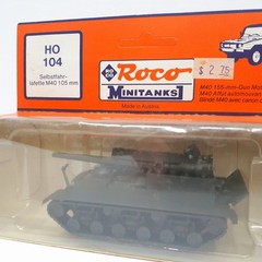 Roco Minitanks HO 1:87 #104 & 120 M40 105mm & M1/M2 155mm Long Tom Lot Of 2