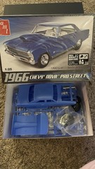 AMT 1966 Chevy Nova Pro Street 1/25 Scale Model Kit New In Open Box Muscle Car