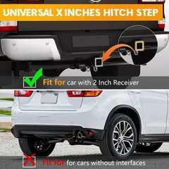 GLOBLED Tow Hitch Mount Bumper Step Alloy Steel Hitch Step 2in Receiver Anti Sli