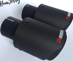 2PC Akrapovic Full Matte Carbon Fiber Exhaust tip 63mm-101mm Universal Tail pipe