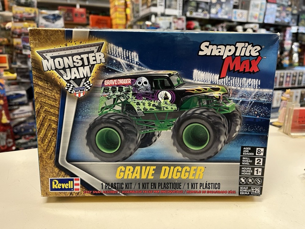 * REVELL 1/25 SCALE SNAP TITE MONSTER JAM GRAVE DIGGER PLASTIC KIT #85-1234 *ST