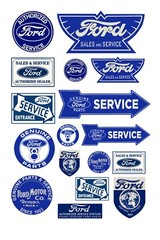 1:87 HO scale model vintage Ford car automobile service signs
