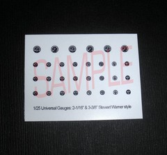 UNIVERSAL-STYLE BLACK-BACKGROUND GAUGE SET for 1/25 scale MODEL kits—PLEASE READ