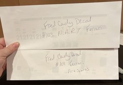 2 Fred Cady Decals # 101 & 103 Ferrari Racing Decal US Seller